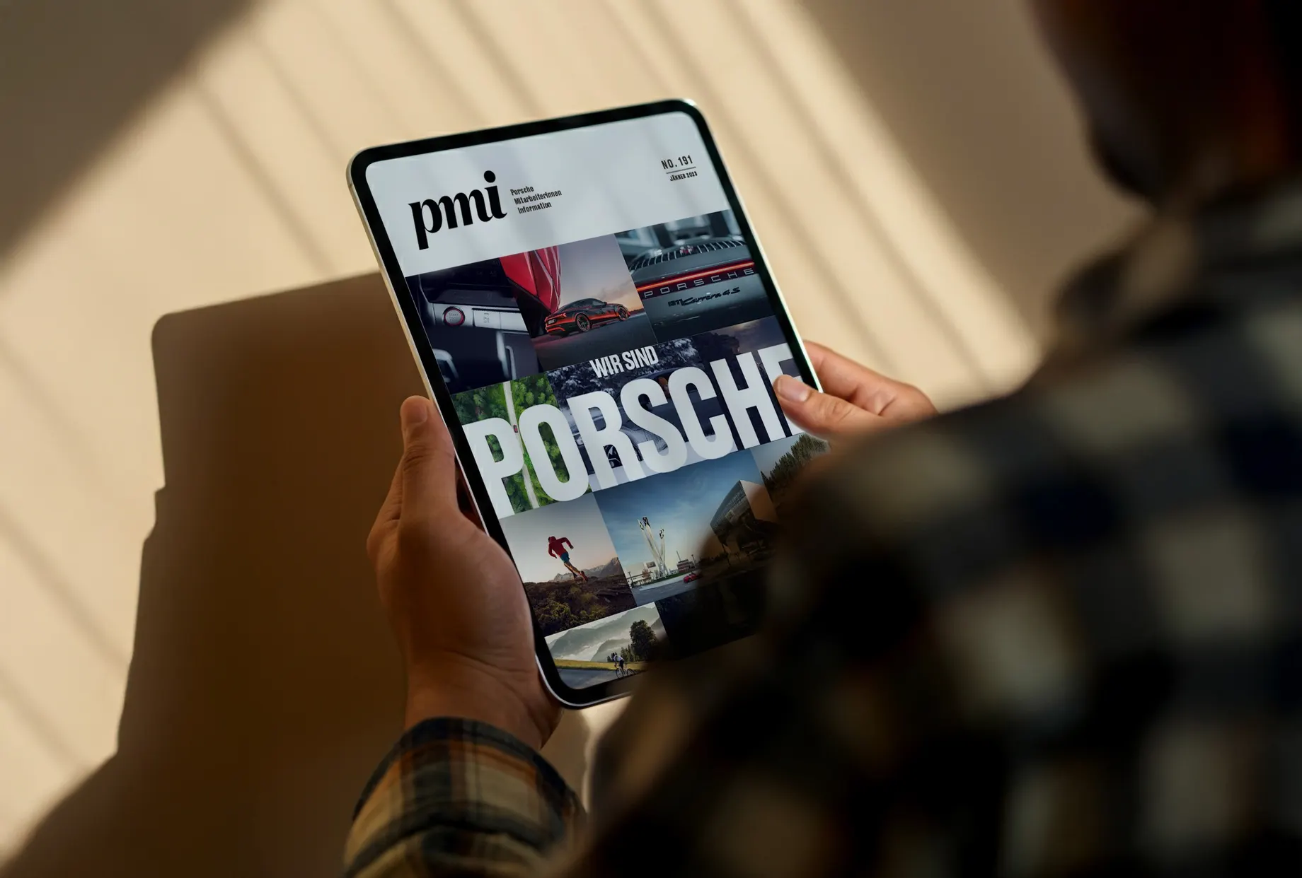 Digital edition of PMI magazine on a tablet